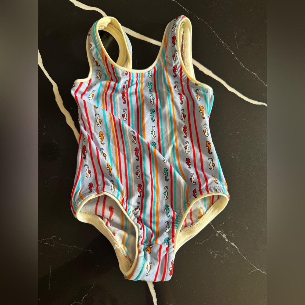 Vintage Colorful Striped Swimsuit‎